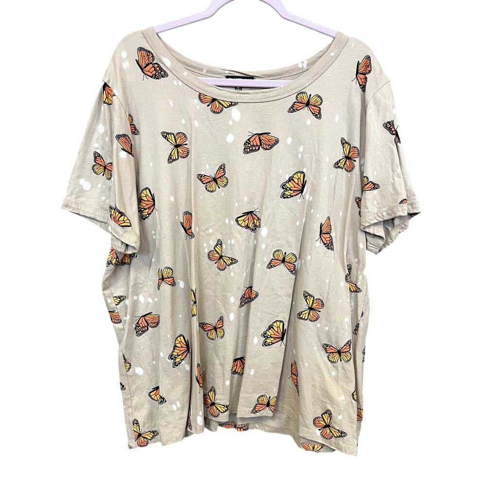 Attitude Not Included Y2K Butterfly Tee Plus Size 2XL